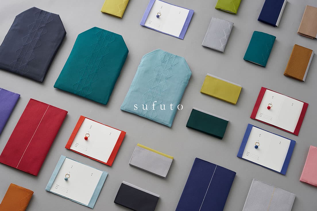 滋賀〈sufuto〉は、室町時代から続く綴織（つづれおり）を使用した慶事用のアイテムを揃えるブランド。