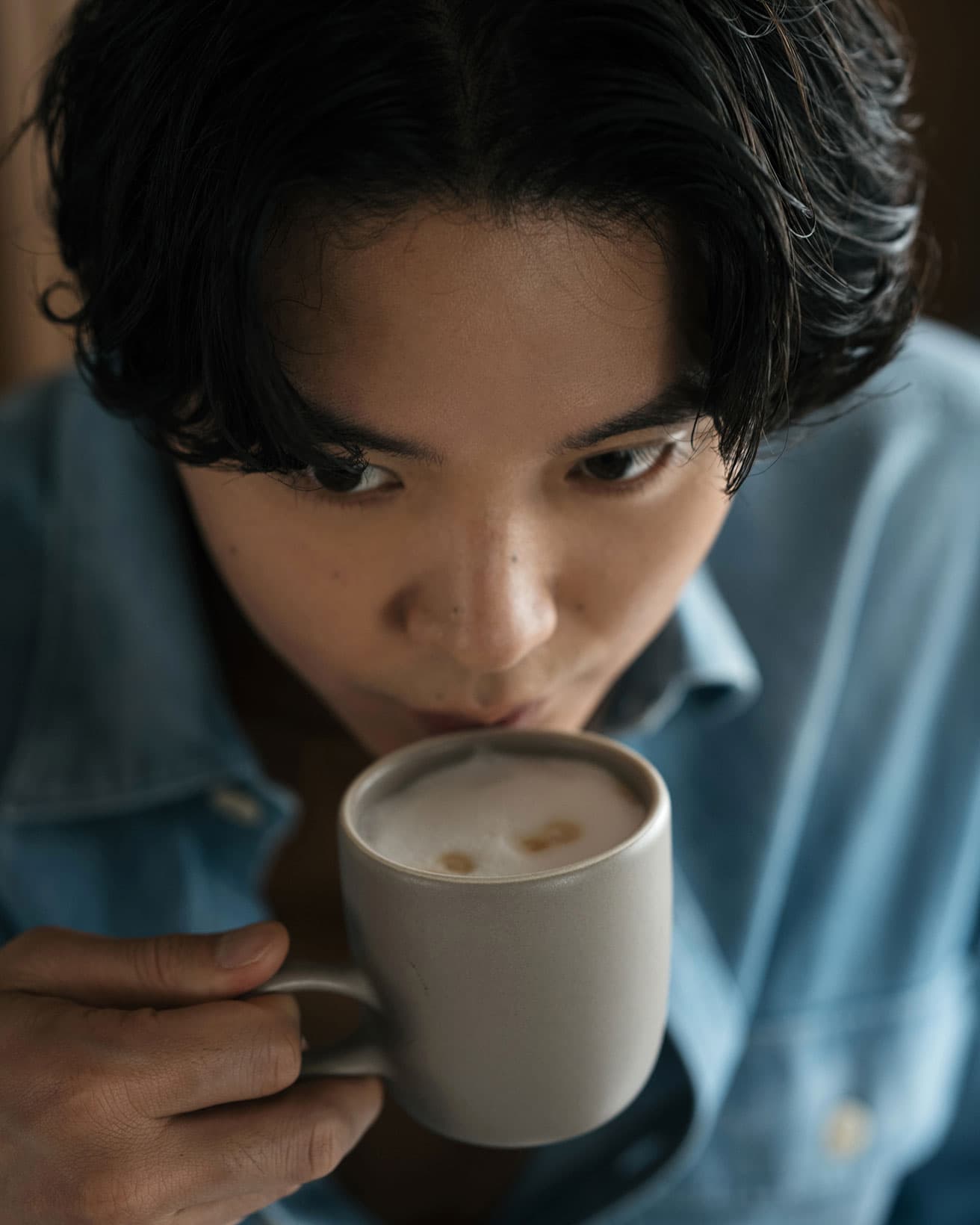 ミルクの甘味を引き出す60〜65度で、3段階の泡立ちからメニューに合ったフロスミルクを抽出する。