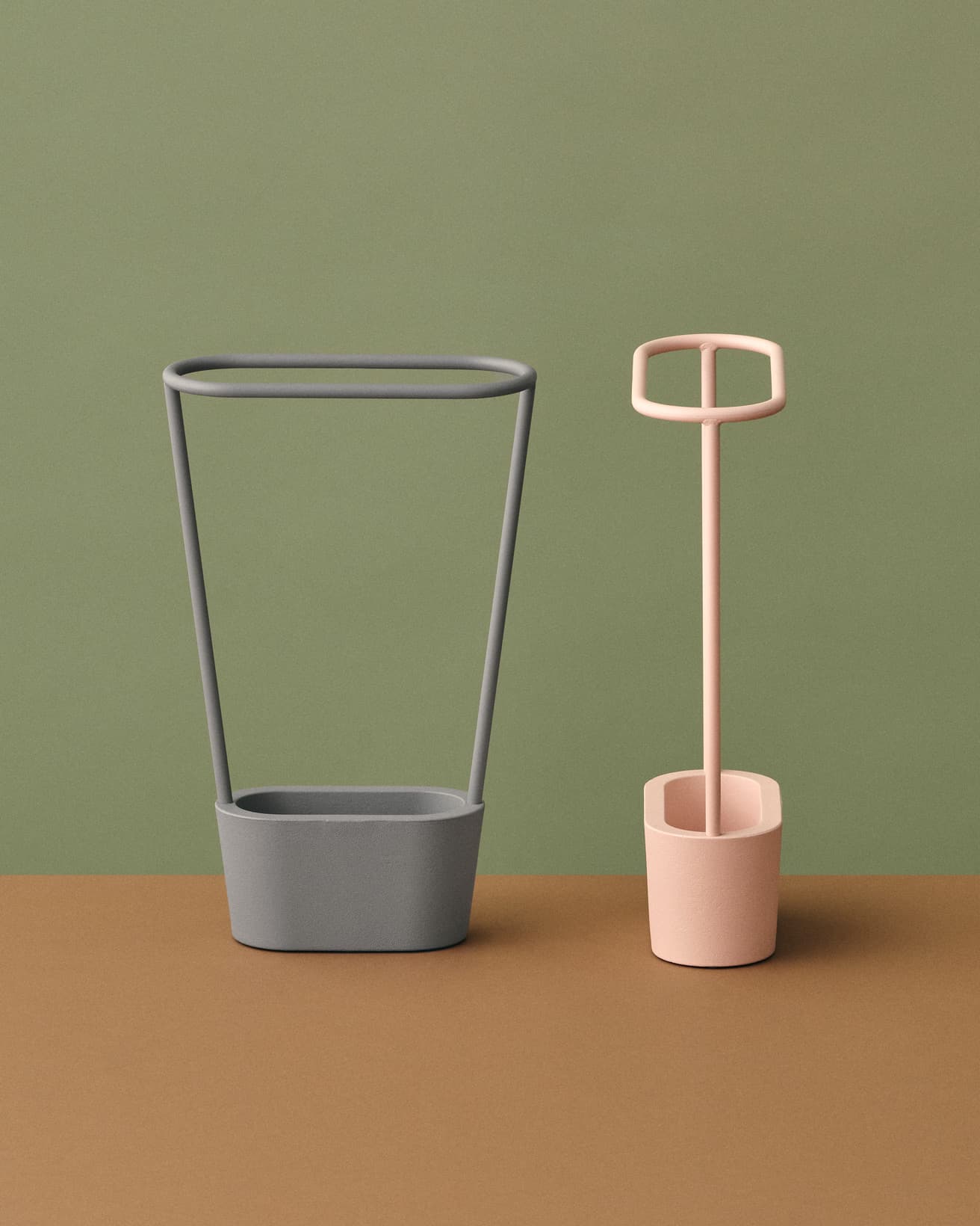 扇型に開いているため、傘が取り出しやすく、収納力が高い。《HOOP》W250×D105×H400mm。21,780円〜。●センプレ TEL 03 6407 9081。