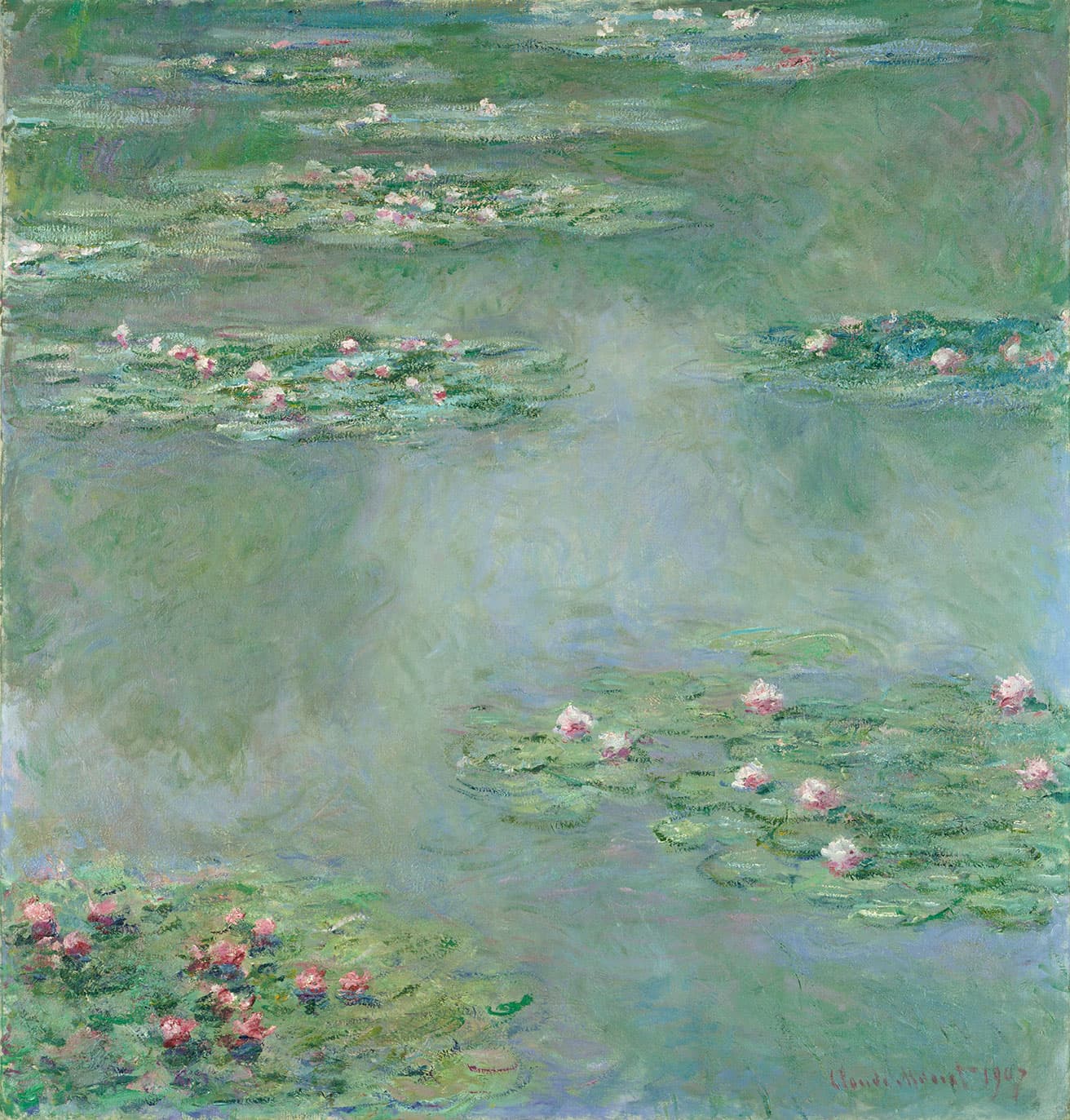 クロード・モネ《睡蓮》(1907年、ポーラ美術館)。モネが晩年に手がけたシリーズの1点。